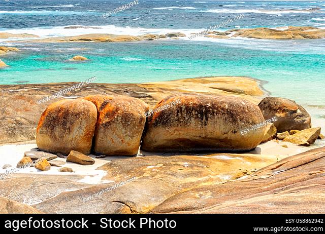 Granite boulders and turquoise green water at Greens Pool in William Bay National Park - Denmark, WA, Australia