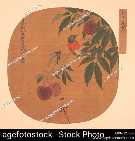 Bird on a Lychee Branch. Artist: Unidentified Artist; Artist: After Emperor Huizong (Chinese, 1082-1135; r. 1100-25); Period: Ming dynasty (?) (1368-1644);...