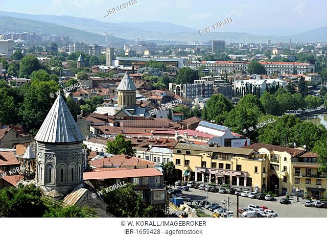 Norashen Church and Sioni Cathedral, city center, historic town centre, Kala, Tbilisi, Georgia, Western Asia
