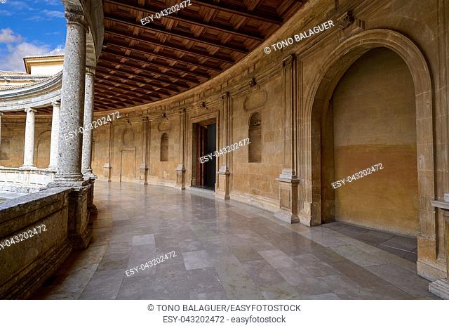 Alhambra Carlos V courtyard in Granada of Spain Andalusia