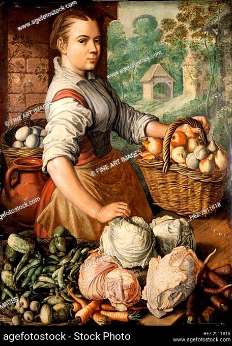 Girl with Vegetables , 1566. Creator: Beuckelaer, Joachim (ca. 1533-1574)