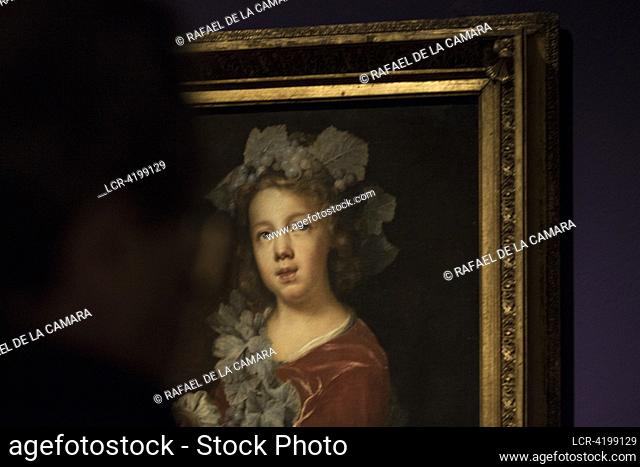 (NO SALE OR LICENSE FOR MUSEUMS AND PUBLIC EXHIBITIONS) MARY BEALE WITH THE YOUNG BACCHUS (1679) DETAILS EXHIBITION MAESTRAS THYSSEN BORNENISZA NATIONAL MUSEUM...