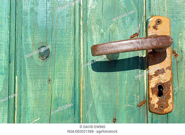 Old rusty door handle, Brasov, Transylvania, Romania