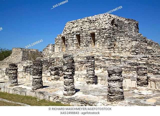 Templo de los Guerreros, Mayapan Mayan Archaeological Site, Yucatan, Mexico