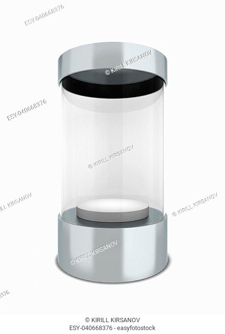 Cylinder showcase. 3d illustration isolated on white background
