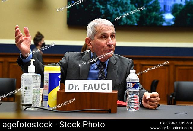 Dr. Anthony Fauci, director of the National Institute for Allergy and Infectious Diseases, testifies during a House Energy and Commerce Committee hearing on the...
