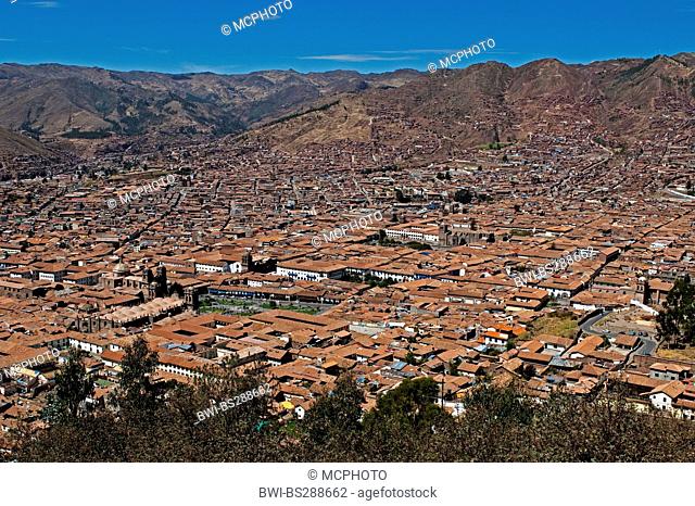 view to Cusco and surrounding valley, Peru, Cusco