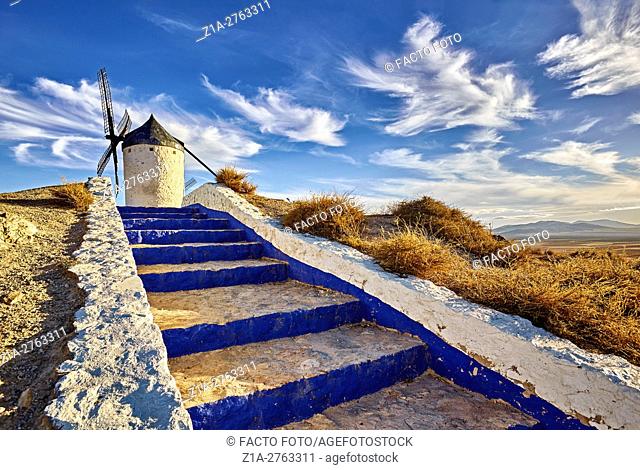 Windmill of Consuegra. Don Quixote route. Toledo. Castile-La Mancha. Spain