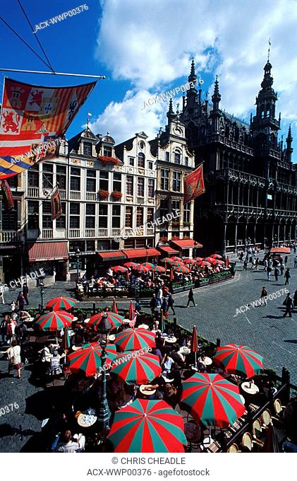 Belgium, Brussels, The Grand Place, building details