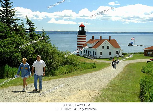 Lubec, ME, Maine, Bay of Fundy, Quoddy Head State Park, West Quoddy Light, Nation's Eastern Most Lighthouse