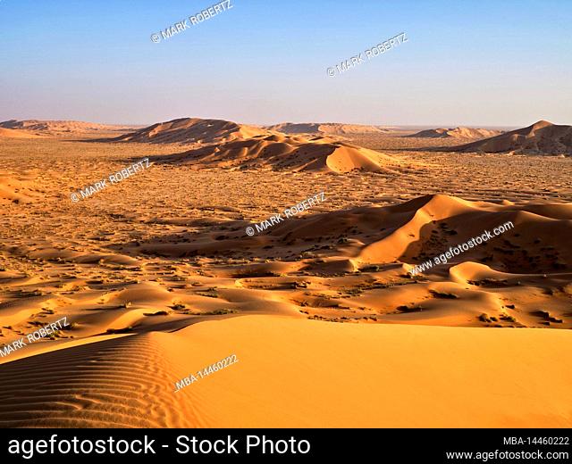 On the road in the dunes of the Rub-al-Khali, Oman