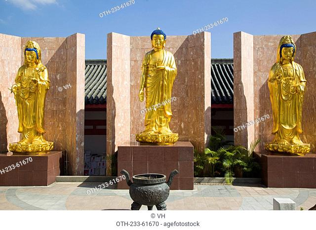 Statues of Buddha and Goddess of Mercy at Bo Fook Shan cementery, Shatin, Hong Kong
