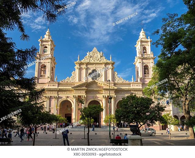 Salta Cathedral (Santuario Nuestro Senor y la Virgen del Milagro). Town Salta in the north of Argentina located in the foothills of the Andes