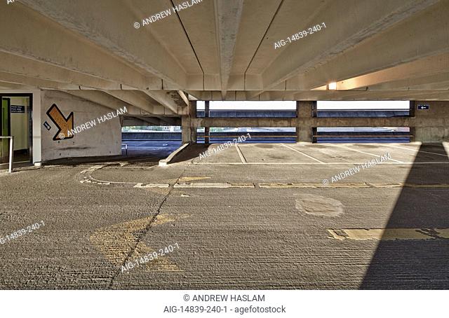 Empty carpark in Preston Bus Station, Lancashire, England, UK
