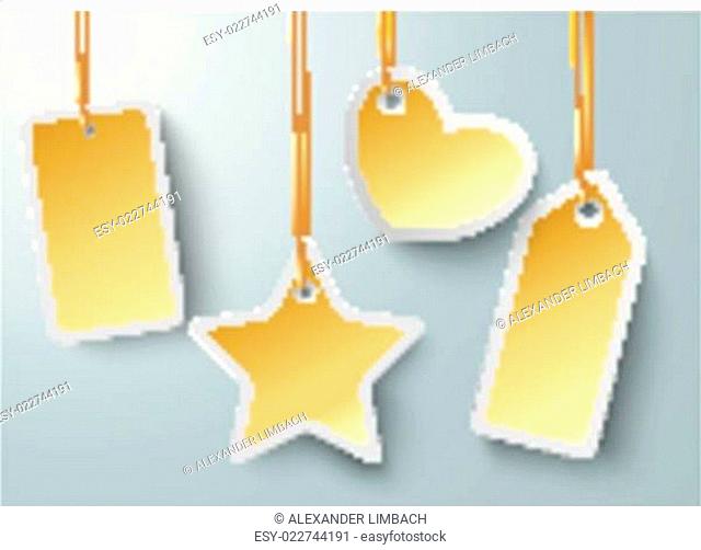 Golden Price Sticker Heart Star PiAd