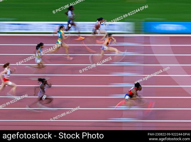 22 August 2023, Hungary, Budapest: Athletics: world championships, 100m hurdles, women, preliminaries, at the national athletics center