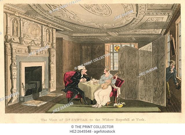 'The Visist of Dr Syntax to the Widow Hopefull at York', 1820. Artist: Thomas Rowlandson