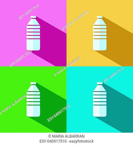 Water bottle icon on colored background