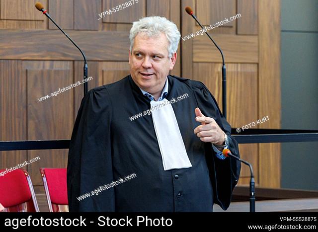 Lawyer Kris Vincke pictured during a session of the assizes trial of Platteeuw (37) who is on trial for the poison murder of his wife Dana Van Laeken (36)