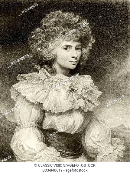 Elizabeth Cavendish, Duchess of Devonshire, formerly Elizabeth Christiana Hervey, later Lady Elizabeth Foster, 1759 - 1824 From the stipple engraving by F...