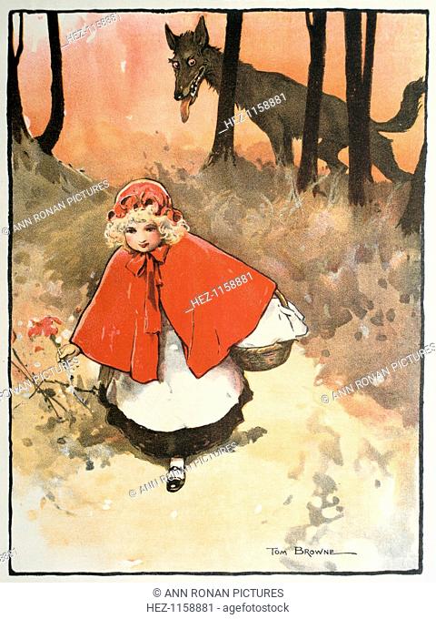 Scene from Little Red Riding Hood, 1900. This fairy tale, common to Germany, Sweden and France appears in Histoires ou Contes du temps passe (Tales of Times...