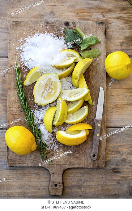 Ingredients for pickled lemons