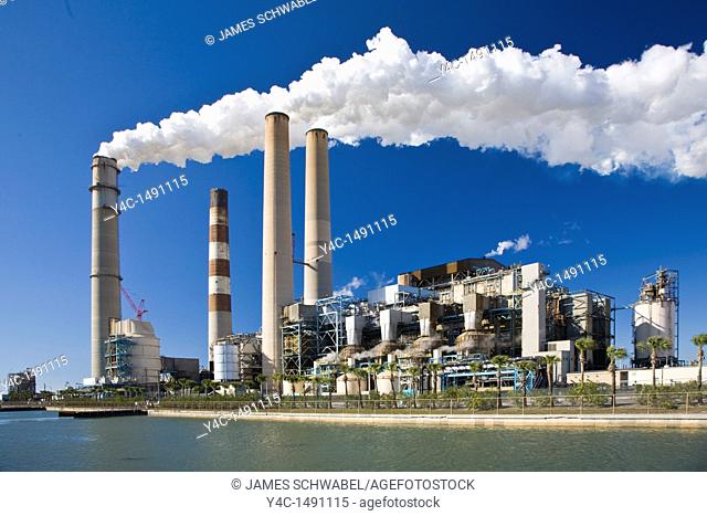 Tampa Electric Companys coal-fired BIg Bend Power Station on Tampa Bay in Hillsborough County near Apollo Beach Florida