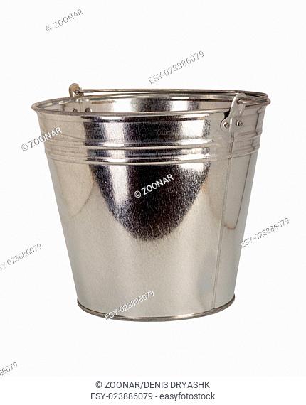 Metallic pail Isolated on white background