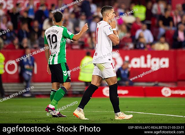 Seville, Spain. 21st, May 2023. Erik Lamela (17) of Sevilla FC seen during the LaLiga Santander match between Sevilla FC and Real Betis at Estadio Ramon Sanchez...