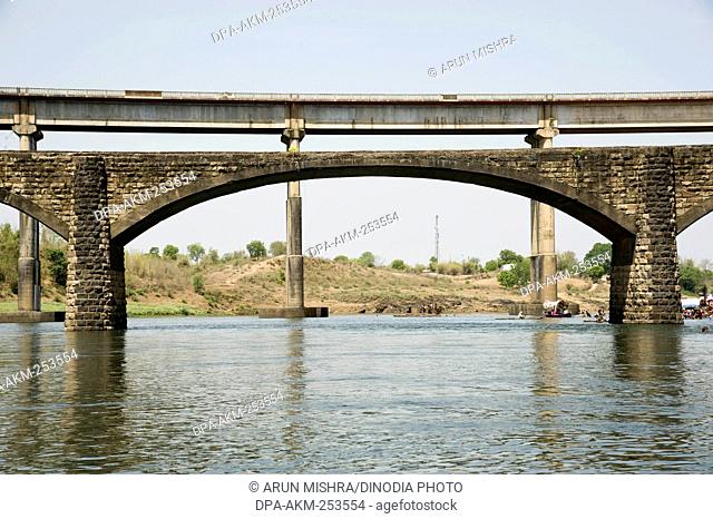 Bridge, narmada river, madhya pradesh, india, asia