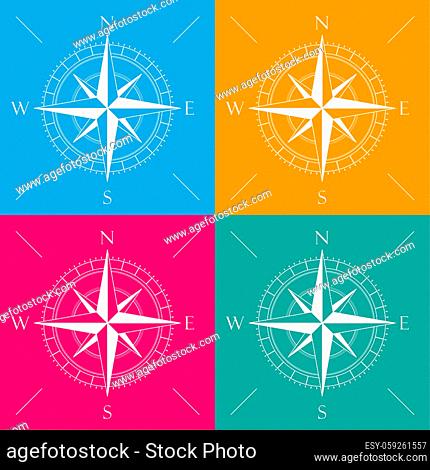 4 colored compass backgrounds. Eps 10 vector file
