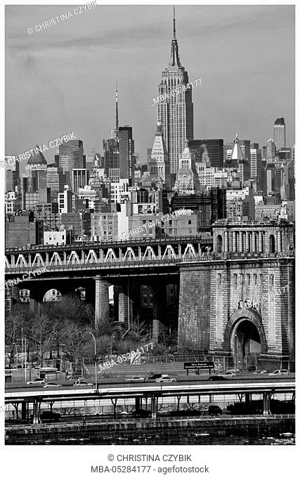 Manhattan Bridge and Empire State Building, New York
