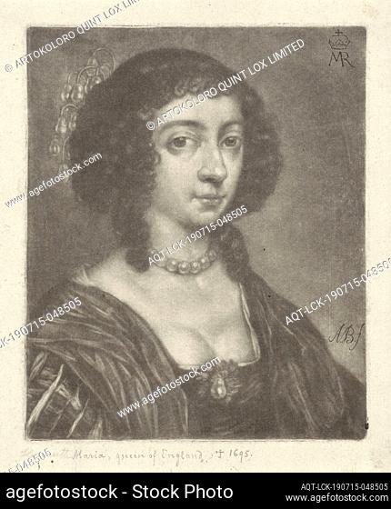 Portrait of Henrietta Maria of Bourbon, Queen of England, Wife of Charles I, King of England., Henrietta Maria de Bourbon (Queen of England)