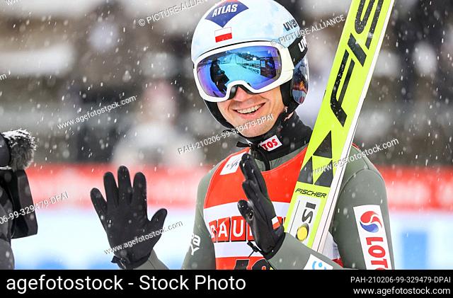 06 February 2021, Saxony, Klingenthal: Nordic skiing/ski jumping: World Cup, large hill, men, in Vogtlandarena in Klingenthal