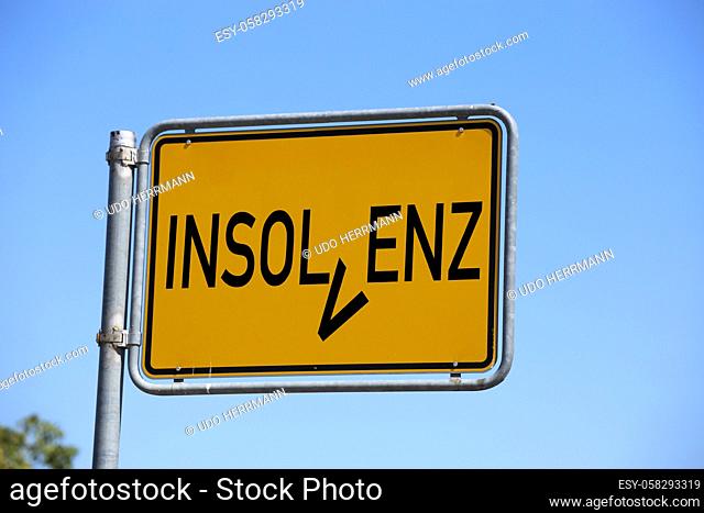 Symbol image: German place name sign with the inscription â. žInsolvenzâ. œ