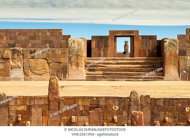 Tiahuanaco ruins. La Paz Department. Bolivia. Southamerica
