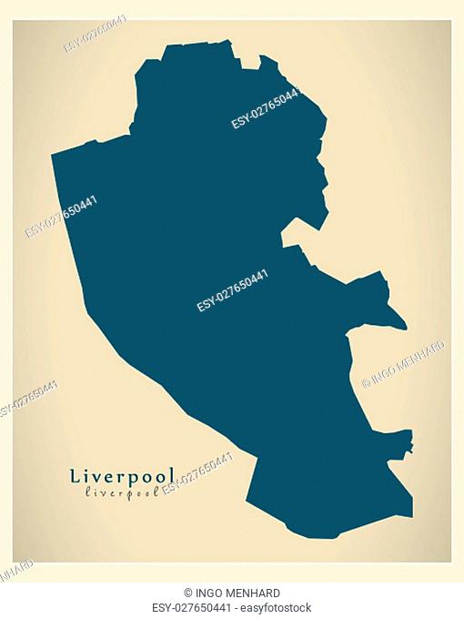 Modern City Map - Liverpool England illustration