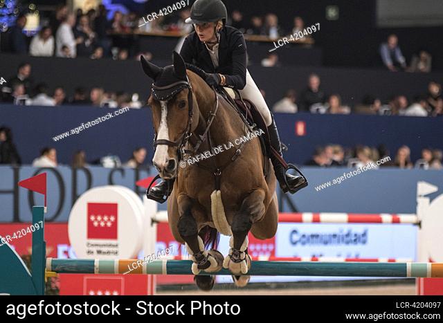 THE AMERICAN JUMPING RIDER ISABELLA RUSSEKOFF IN CASER GROUP HELVETIA TROPHY IFEMA MADRID SPAIN 24 NOVEMBER 2023