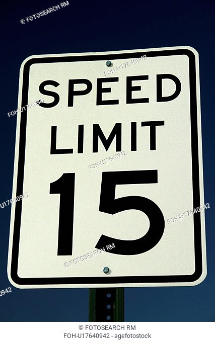 SC, South Carolina, Speed Limit 15, regulatory sign