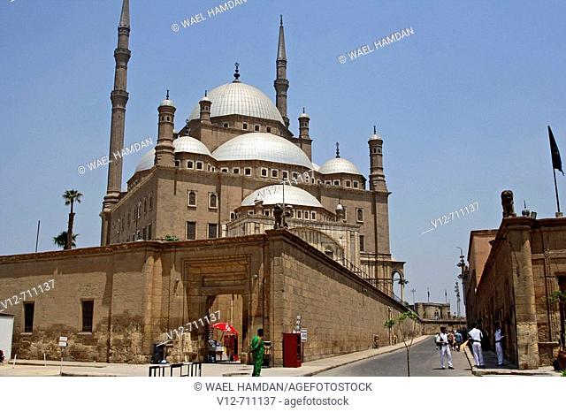 The landmark Mohammed Ali mosque Alabaster mosque on top of Saladin Al Aywbi citadel in Cairo, Egypt