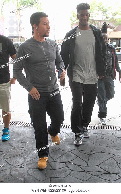 Mark Wahlberg and Chicago Bulls player Jimmy Butler leave E. Baldi restaurant Featuring: Mark Wahlbeg, Jimmy Butler Where: Los Angeles, California