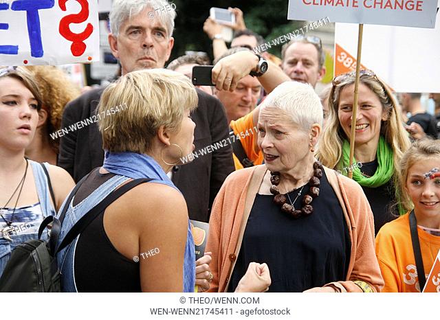 Celebrities join thousands of campaigners during a march on climate change ahead of a UN emergency summit Featuring: Vivienne Westwood