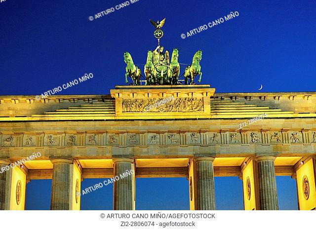 The neoclassical Brandenburger Tor -Brandenburg Gate-, XVIIIth-century, by Carl Gotthard Langhans. Berlin, Germany