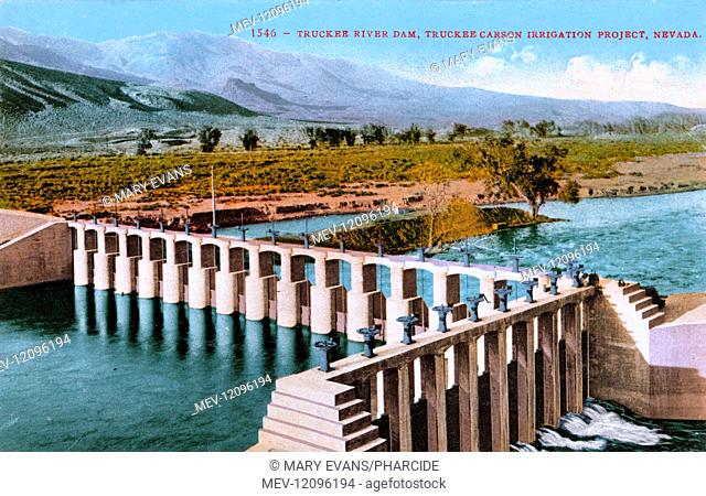 Truckee River Dam, Truckee Carson Irrigation Project, near Reno, Nevada, USA