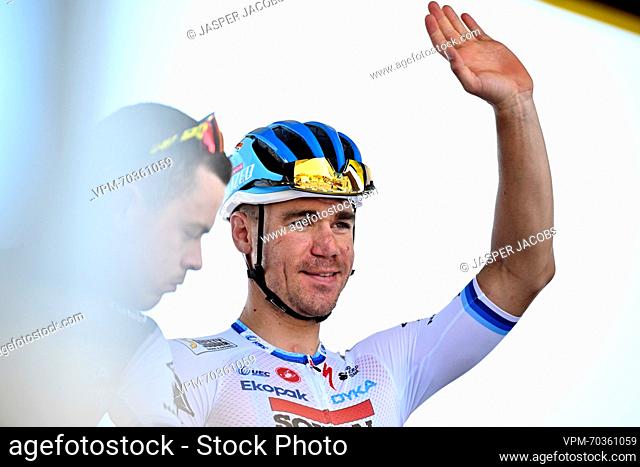 Dutch Fabio Jakobsen of Soudal Quick-Step pictured at the start of stage 9 of the Tour de France cycling race, a 182, 4 km race from Saint-Leonard-de-Noblat to...