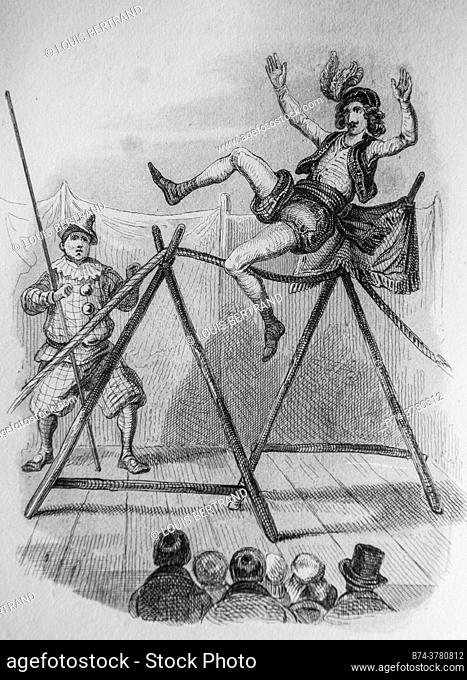 the rope dancer and the pendulum, florian fables illustrated by victor adam, publisher delloye, desme 1838