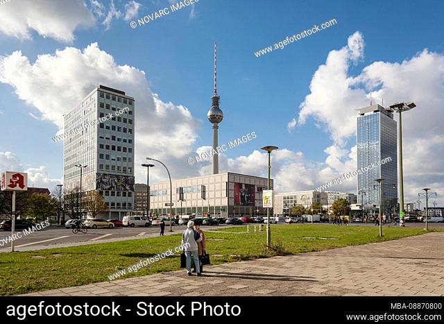 Teacher's House, TV Tower, shopping center Mitte, Park Inn Hotel, Mitte, Berlin, Germany, Europe