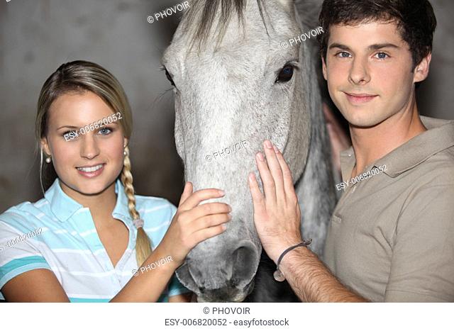 Teens with horse