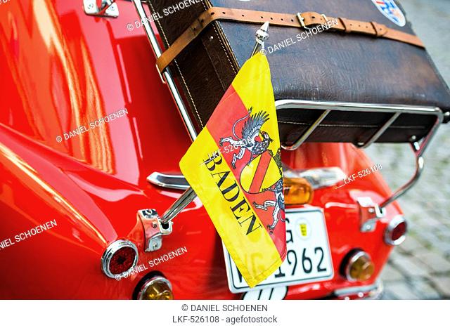 BMW Isetta with Baden flag, Black Forest, Baden-Wuerttemberg, Germany