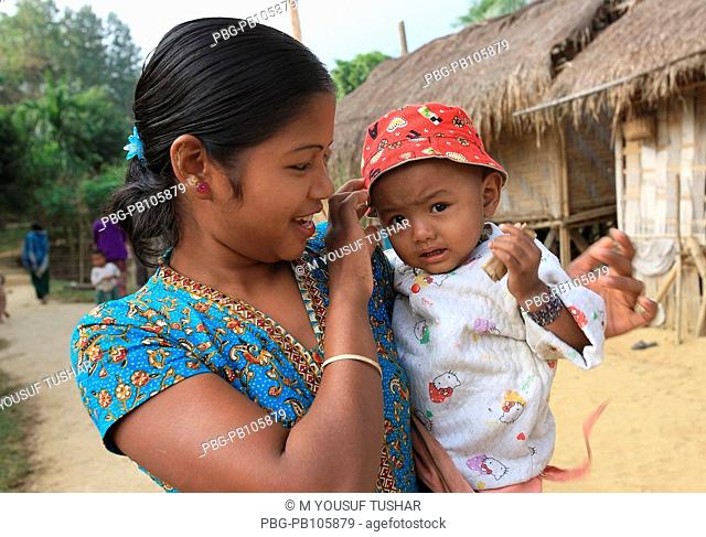 An ethnic mother and child at Tindu Bandarban, Bangladesh December 2009